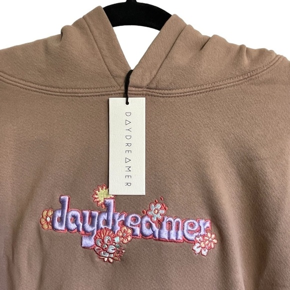 Daydreamer Daydreamer Groovy Type Sweatshirt in Taupe Oversized Size Small NWT - Picture 4 of 11
